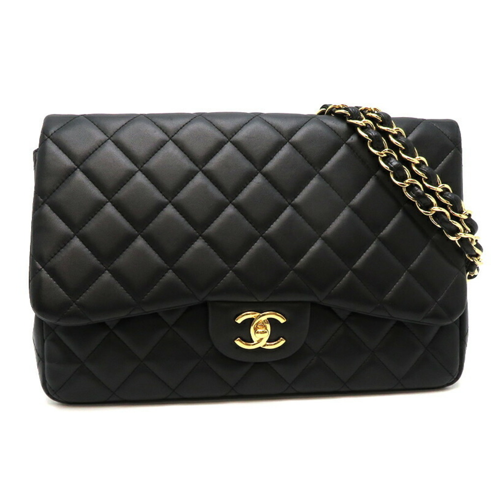 Chanel Matelasse 30 Chain Lambskin Shoulder Bag Black